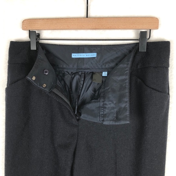 Antonio Melani Wool Blend Pants Women's Sz 10 Navy Blue Lined Trousers Office - Picture 4 of 10